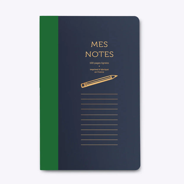 Cahier Bi-goût Mes Notes - Vert et Bleu Marine - Les Editions du Paon