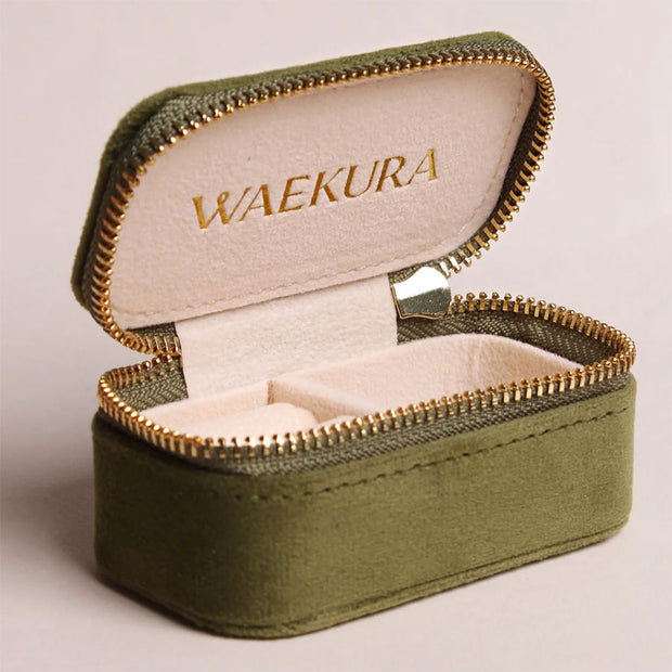 Petite boîte à bijoux de voyage Olive - Waekura