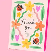 Carte de vœux "Thank You" Jardin - Kitty Kenda Papergoods