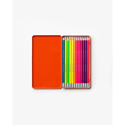 12  Crayons de Couleur Néon Pencils - Printworks
