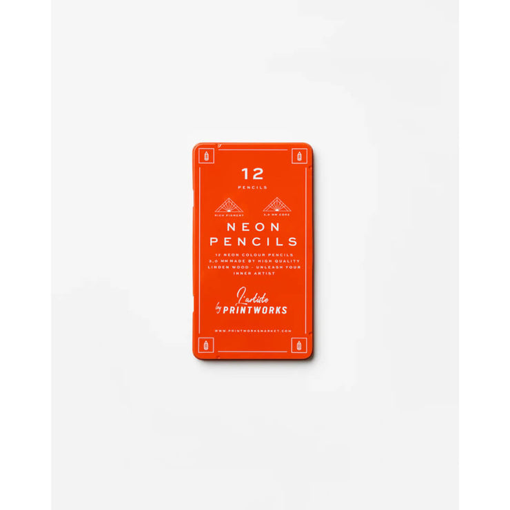 12  Crayons de Couleur Néon Pencils - Printworks