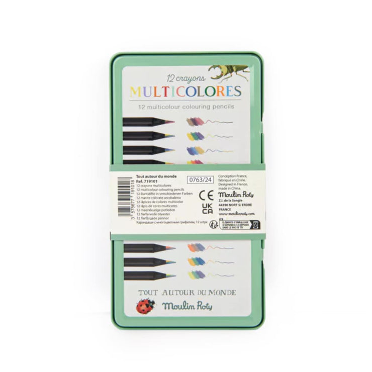 12 crayons de couleurs Multicolore - Moulin Roty