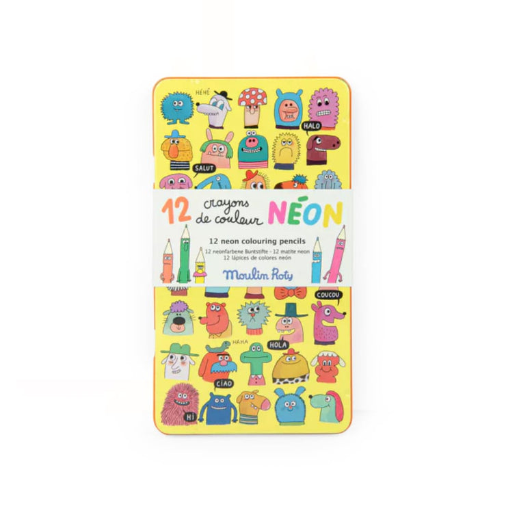 12 crayons de couleur Néon - Moulin Roty