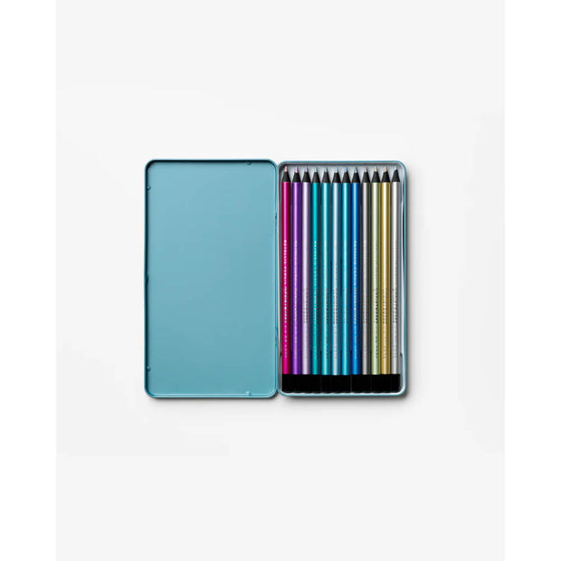 12 Crayons de Couleur Métallisés - Printworks