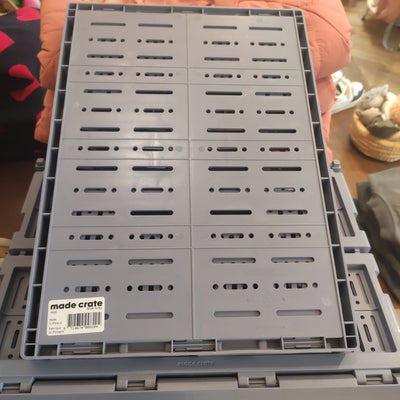 Caisse de rangement pliable - Midi Bleu Gris