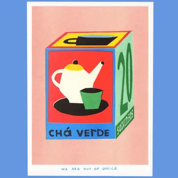 Impression Risographique d'une Boîte de 20 sachets de Thé - we are out of the office