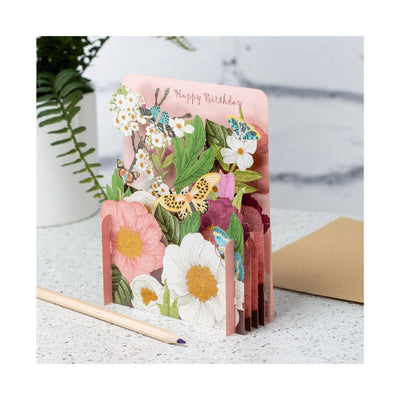 Carte anniversaire 3D fleurs et papillons - Alljoy Design