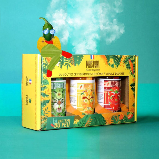 Coffret 3 Sauces Piquantes Douces - Baptême du Feu - Mastari