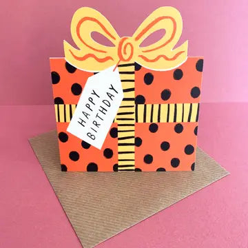Carte de Vœux d'Anniversaire Noeud rouge  Pois noirs - Kitty Kenda Papergoods