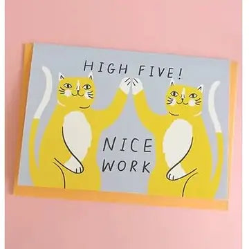 Carte High Five Nice Work - Kitty Kenda Papergoods