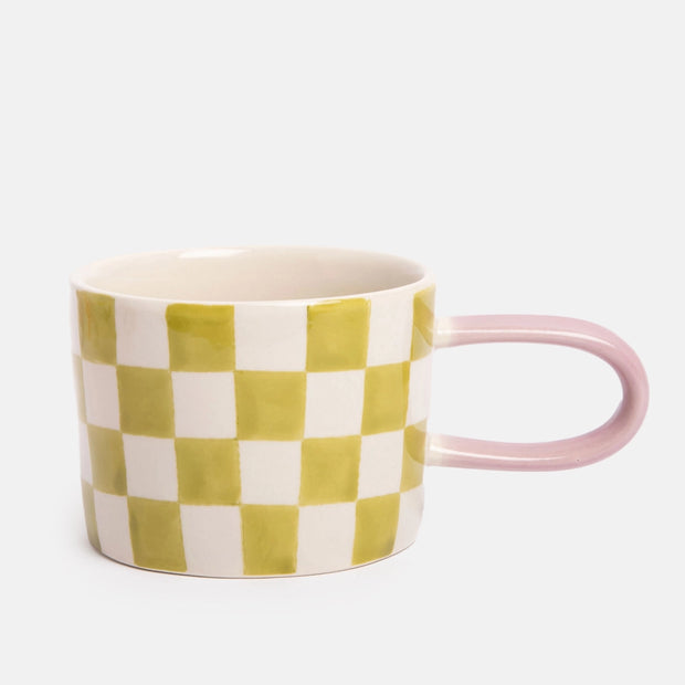 Mug en céramique vert avec motif de coche - Caroline Gardener