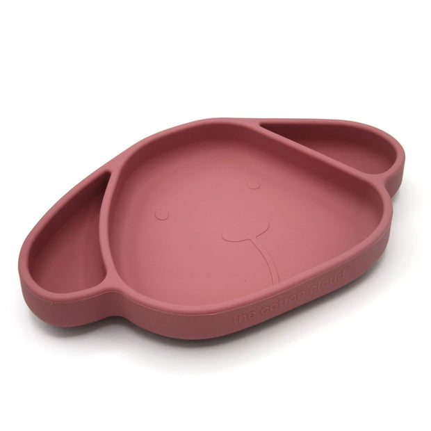 Assiette à compartiments ventouse Chien rose - The Cotton Cloud