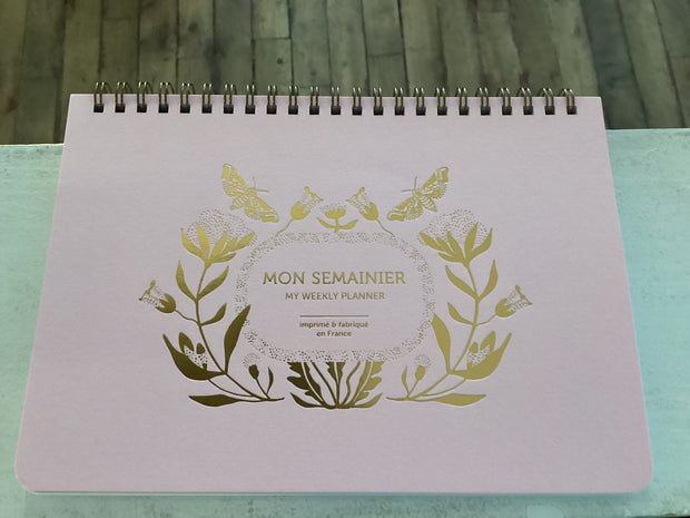 Agenda Perpétuel Semainier Coton - Rose - Les Éditions du Paon