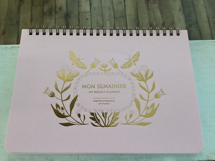 Agenda Perpétuel Semainier Coton - Rose - Les Éditions du Paon
