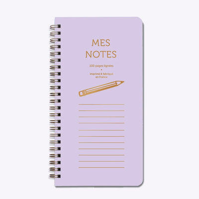 Bloc Haut "Mes Notes" Lilas - Les Editions du Paon