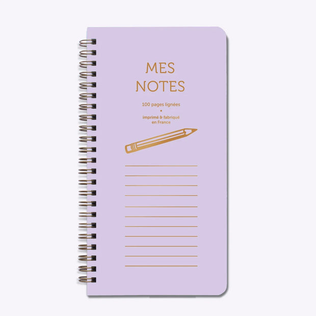 Bloc Haut "Mes Notes" Lilas - Les Editions du Paon