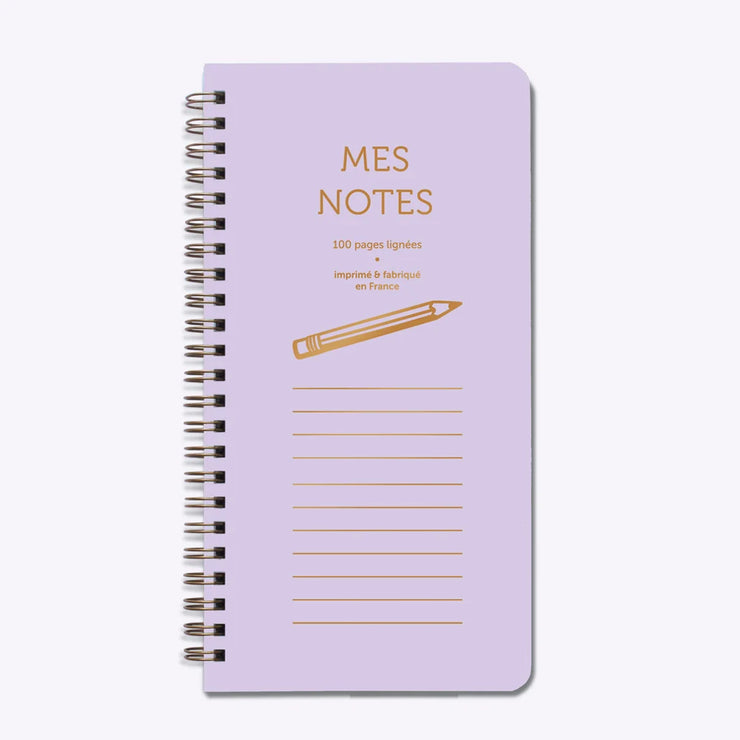 Bloc Haut "Mes Notes" Lilas - Les Editions du Paon