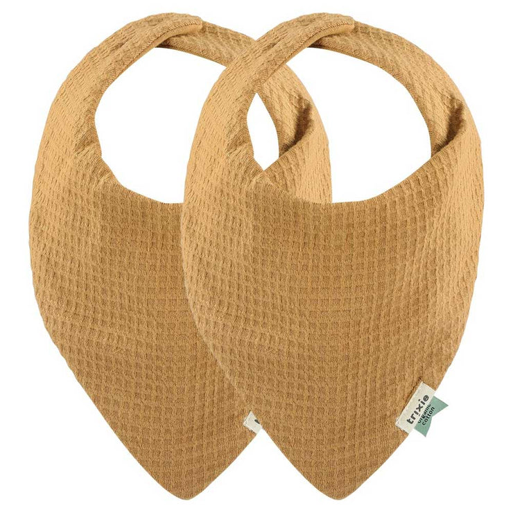 Lot de 2 bavoirs bandanas caramel - Trixie baby