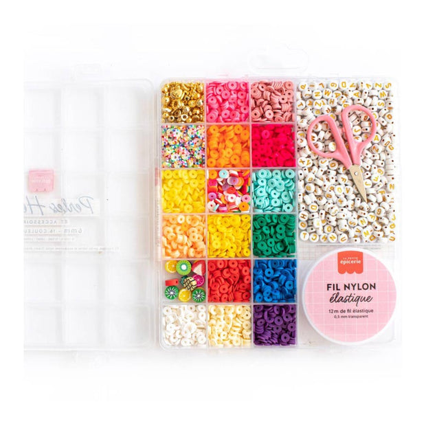 Boite de 16 couleurs de perles heishi pop - La petite épicerie