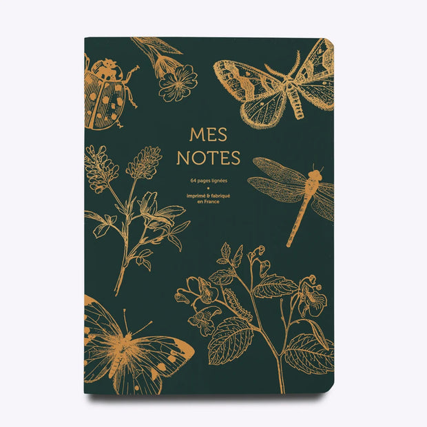 Cahier Lignés - Papillons Vert Sapin - Les éditions du Paon
