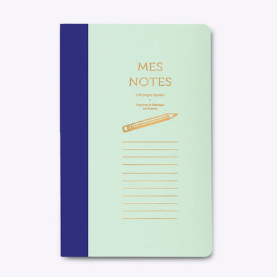 Cahier Bi-goût Mes Notes - Bleu et Ver d'Eau - Les Editions du Paon