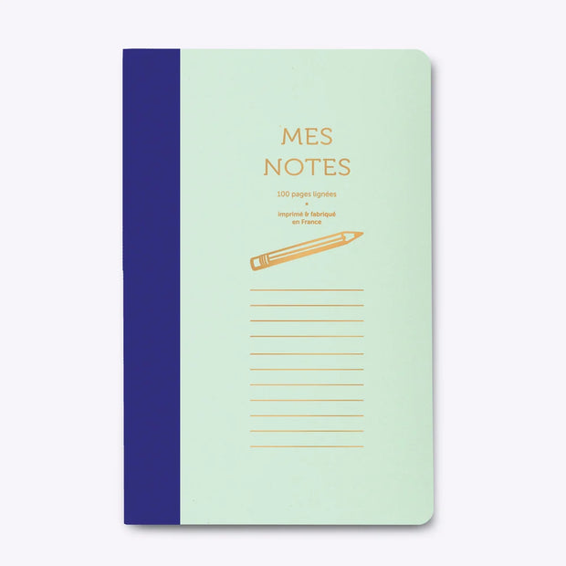 Cahier Bi-goût Mes Notes - Bleu et Ver d'Eau - Les Editions du Paon