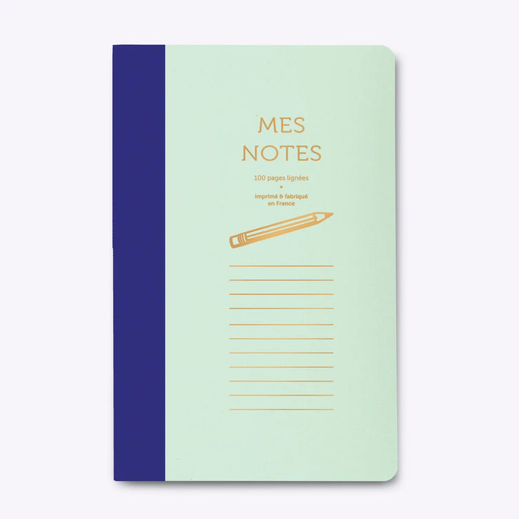 Cahier Bi-goût Mes Notes - Bleu et Ver d'Eau - Les Editions du Paon