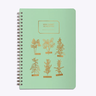 Mon Carnet de Recettes "Mes Aromates" Vert Menthe - Les Editions du Paon
