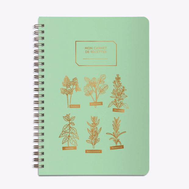 Mon Carnet de Recettes "Mes Aromates" Vert Menthe - Les Editions du Paon