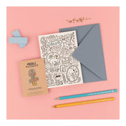 Carte à colorier merci maitresse - La fabrique à sachet