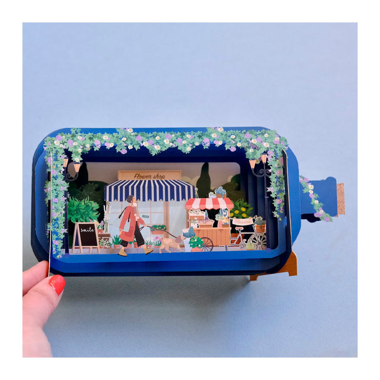 Carte Message in the bottle flowers shop - Alljoy Design