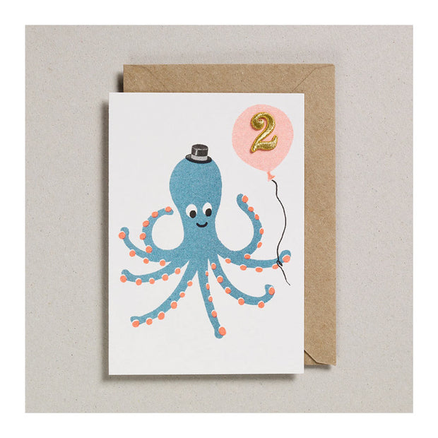 Carte d’Anniversaire Pieuvre 2 ans - Petra Boase