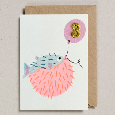 Carte d’Anniversaire Poisson Globe 3 Ans - Petra Boase