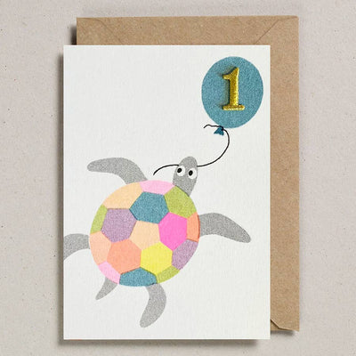 Carte d’Anniversaire Tortue 1 an - Petra Boase