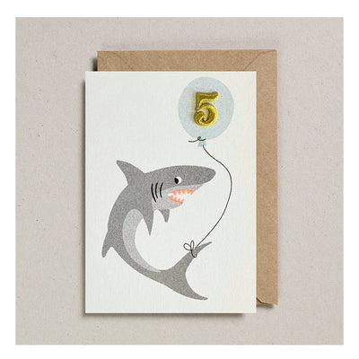 Carte d’Anniversaire Requin 5 Ans - Petra Boase