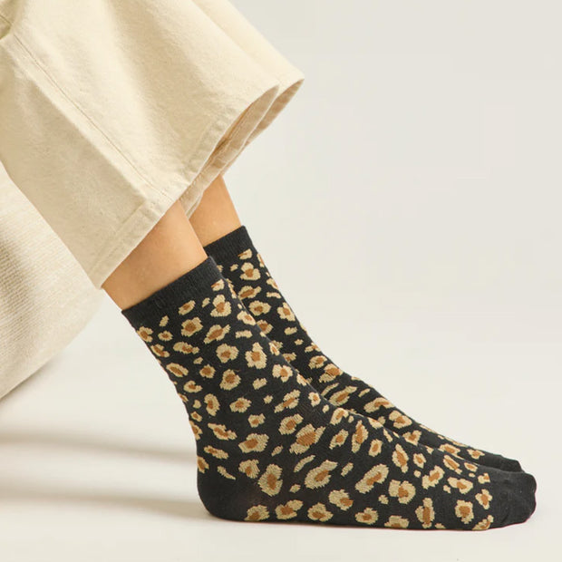 Pack de 3 Chaussettes - Fantaisie Paillettes & Léopard Noir & Doré