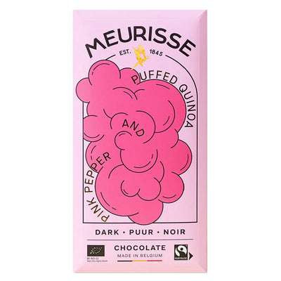 Tablette Chocolat noir au quinoa soufflé & poivre rose - Meurisse