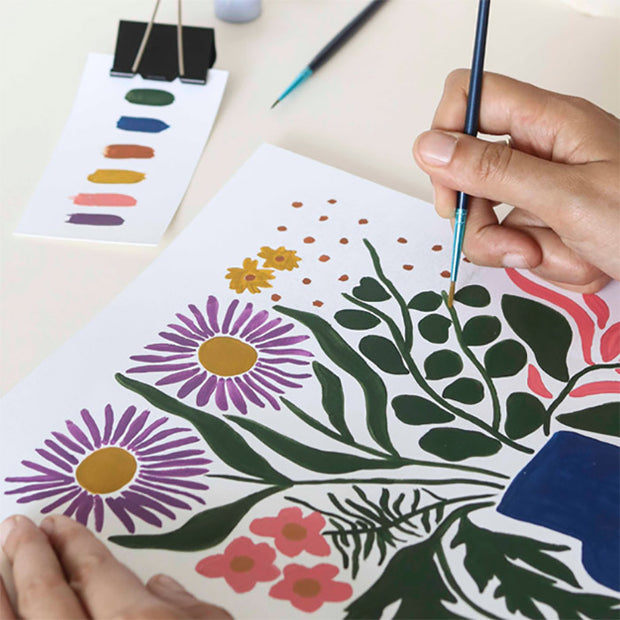 Kit de Peinture au Numéro "Cottage Flower" - La Petite Epicerie