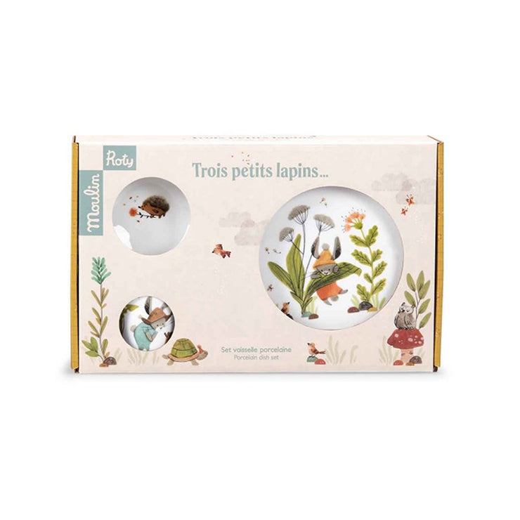 Set de vaisselle porcelaine Trois petits lapins - Moulin Roty