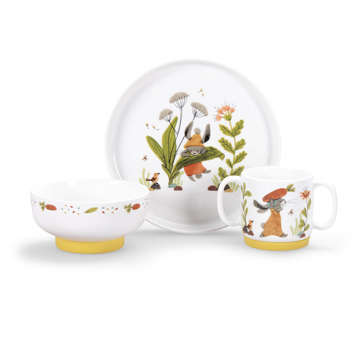 Set de vaisselle porcelaine Trois petits lapins - Moulin Roty