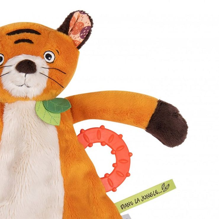 Doudou attache tétine Tigre Tiho - Moulin Roty