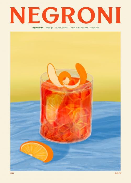 Affiche 50x70 - Elin Pk Negroni