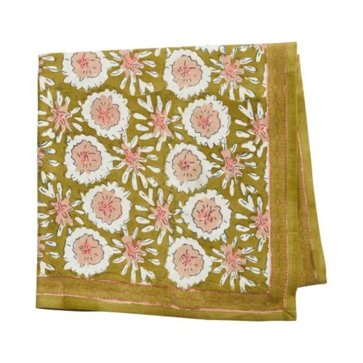 Foulard « Fleurs Indiennes » - Margotte Olive