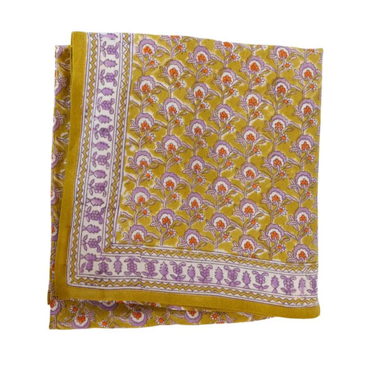 Foulard fleurs  Indiennes - Jaune - Bonheur du Jour