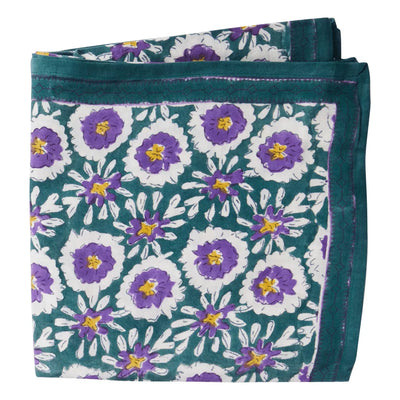 Foulard imprimé "Fleurs Indiennes" Margotte Vert