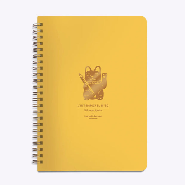 Cahier Intemporel "N°10 Lucky Cat" Jaune Orange - Les Editions du Paon