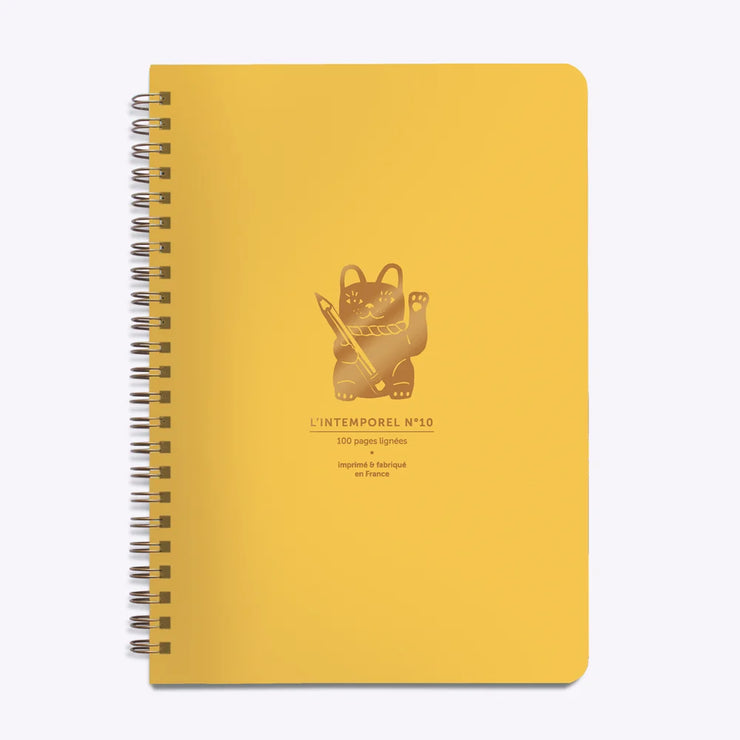 Cahier Intemporel "N°10 Lucky Cat" Jaune Orange - Les Editions du Paon