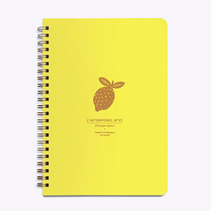 Cahier Intemporel "N°13 Citron" Jaune  - Les Editions du Paon
