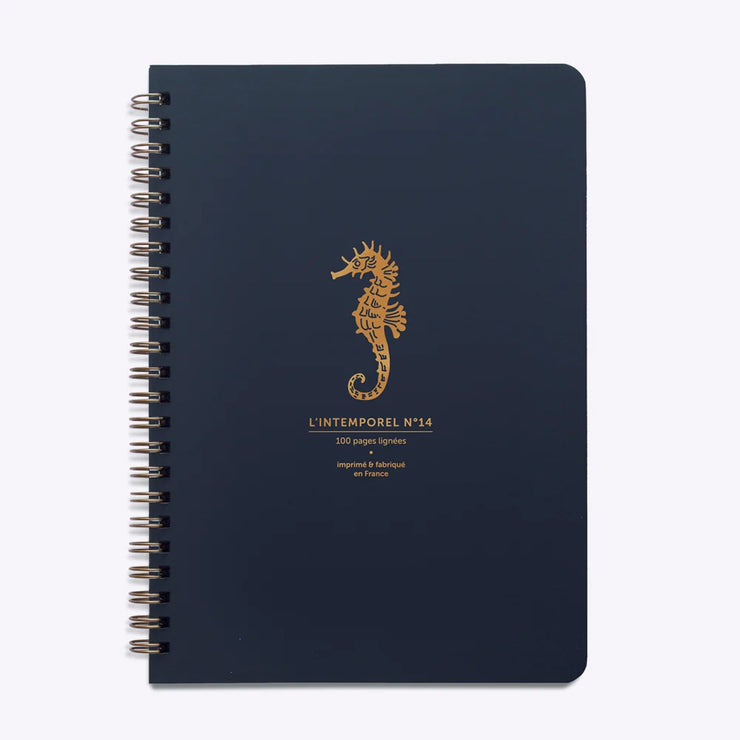 Cahier Intemporel "N°14 Hippocampe" Bleu Marine - Les Editions du Paon