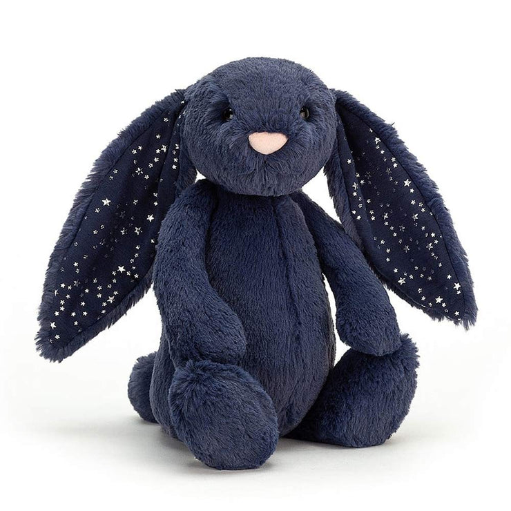 Jellycat - peluche lapin stardust navy etoiles - medium